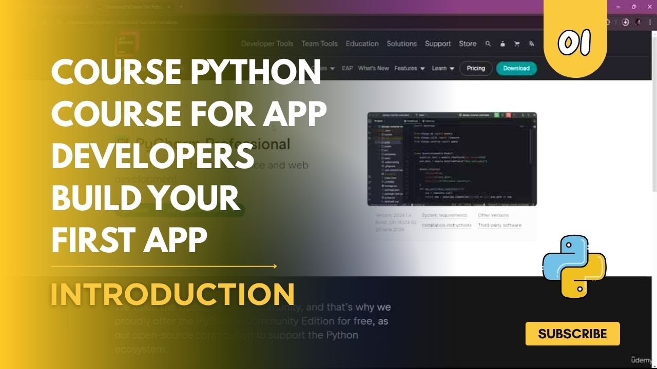 python android series: build your first app using... Python Course for App Developers Build Your First App - 1 Introduction ...