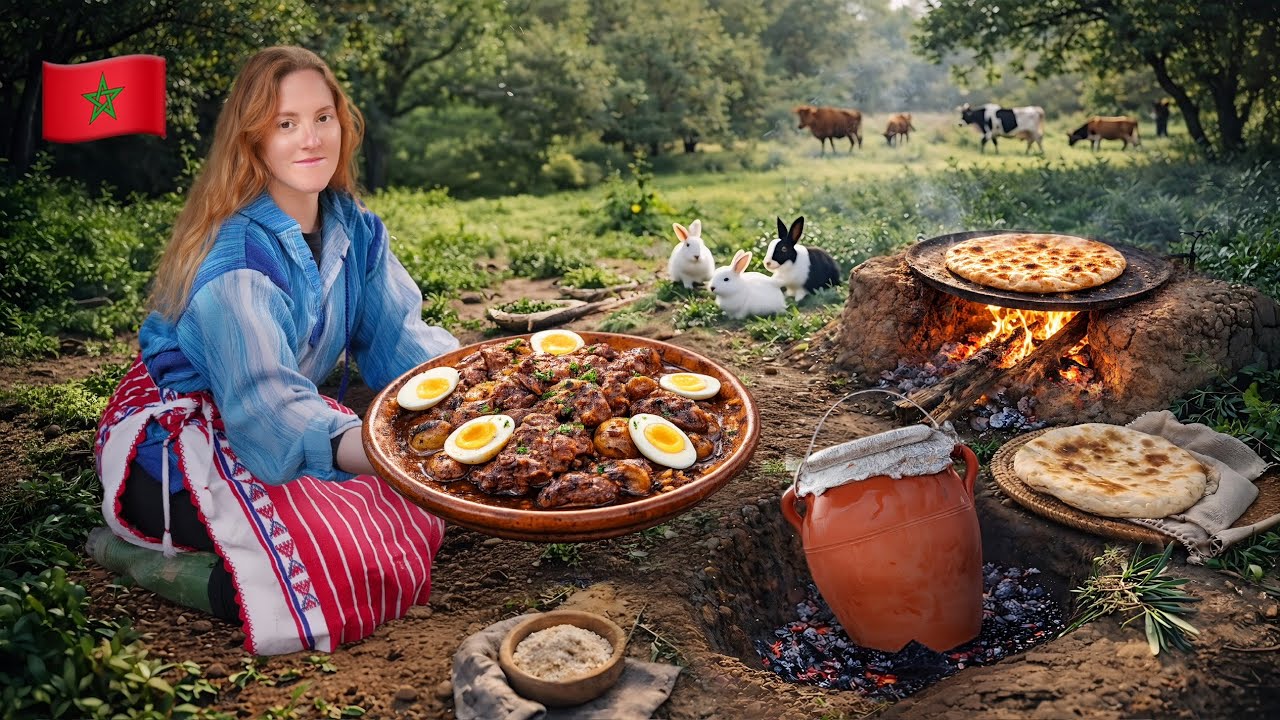 رمضان في البادية المغربية | طنجية تحت الأرض وخبز منزلي