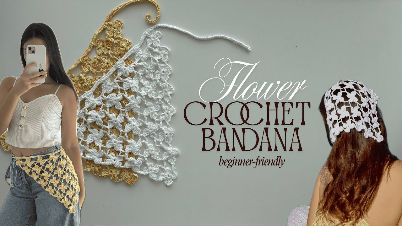 Crochet Flower Bandana Tutorial