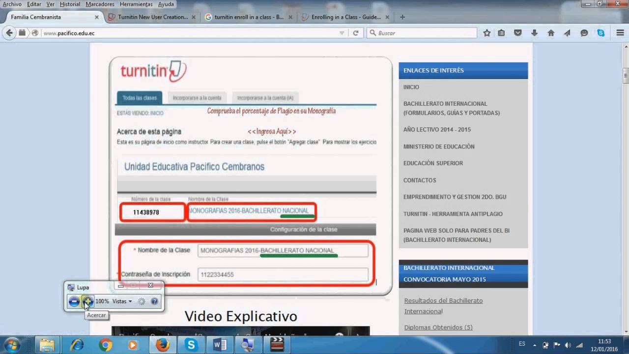 Incorporarse a una clase en Turnitin y subir su monografía ...