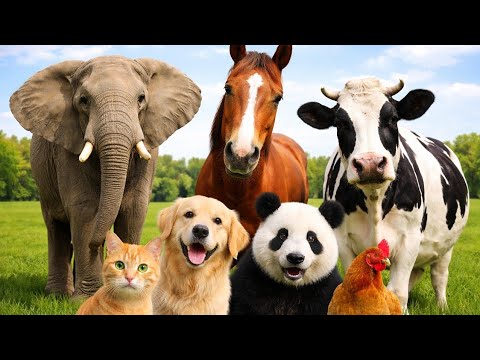 30 Cute Animal Sounds for Kids 🐱🐮 | Learn Animal Names and Sounds Monkey , Cat , cow #AnimalsForKids