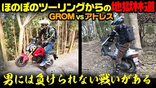 【セローとフラット林道】グロムとアドレスV100でアタック！ #OGAチャンネル #セロー #カルド