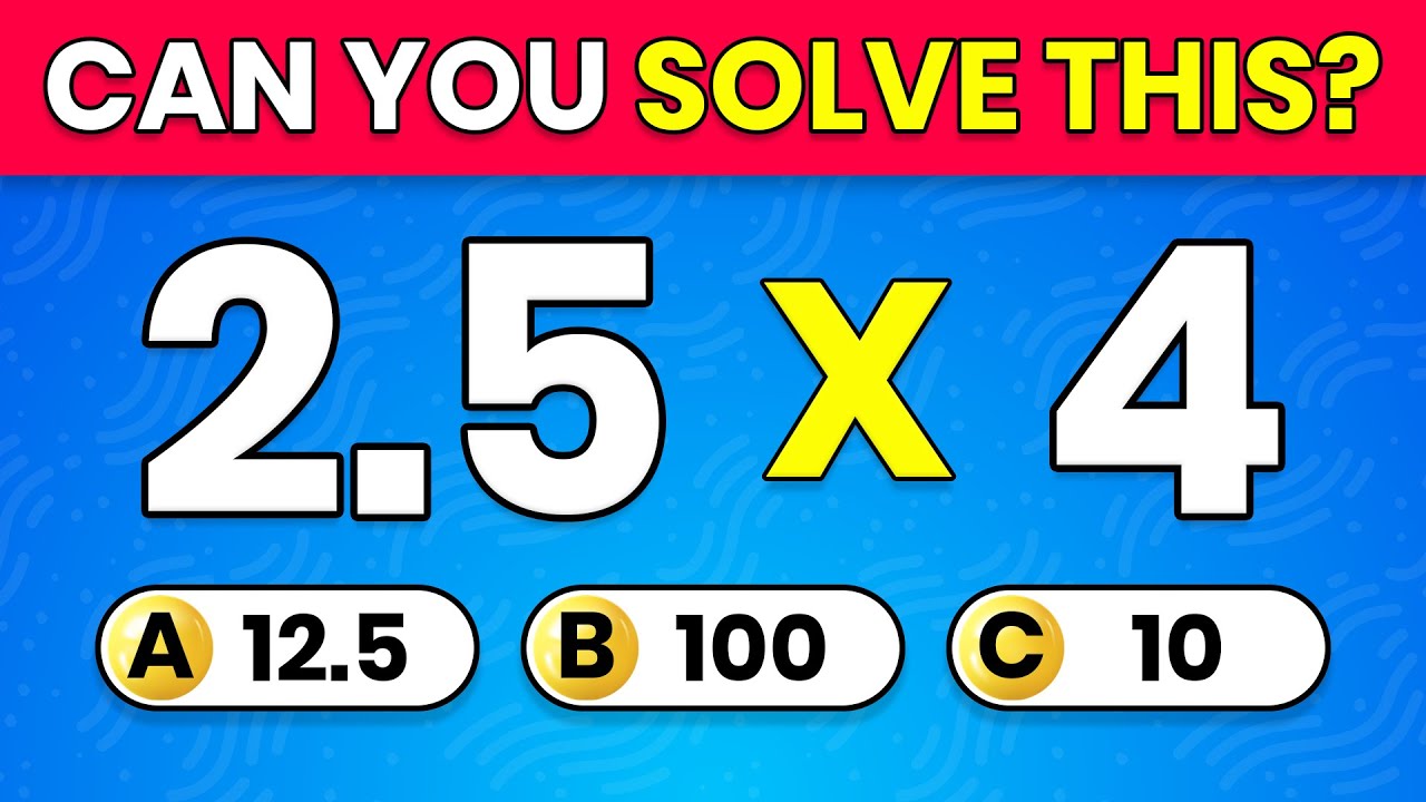 Hader Math 🧠50 Harder Math Quiz Questions | 8-Second Speed Challenge ⚡ - YouTube