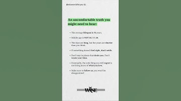 An Uncomfortable Truth You Need to Hear Before It’s Too Late #wisewords #lifelessons#motivationdaily