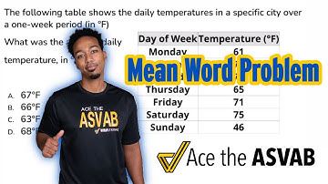 ASVAB Arithmetic Reasoning - Practice Test Question (Calculating Mean Word Problem and Solution)