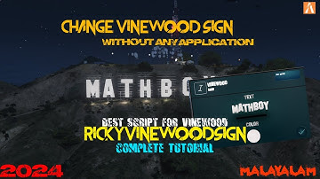 How to Change Vinewood Sign in FiveM Server | MALAYALAM |2024 | Free Script