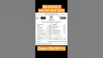 RBI Salary Slip 2025 RBI Grade B Latest Salary Slip 2025 August 2025 Salary Slip #rbi #rbigradeb