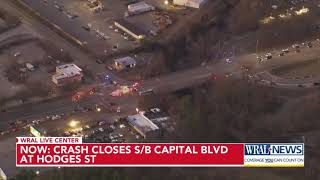 Driver taken to hospital from rollover crash on Capital Boulevard