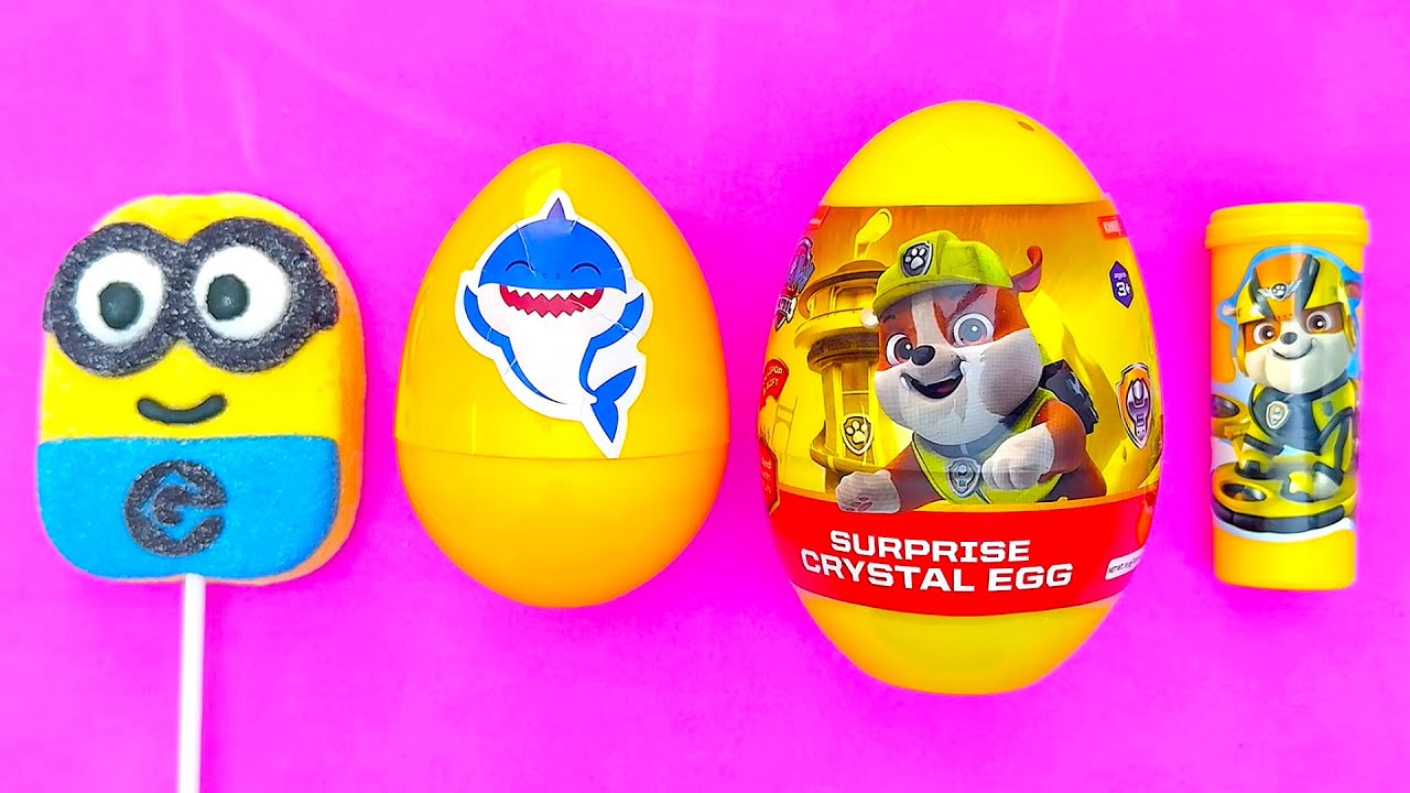 Butter-Crunch Banana Candy ASMR 💛 Colorful Paw Patrol Egg Unpacking | Satisfying Sounds Baby Shark