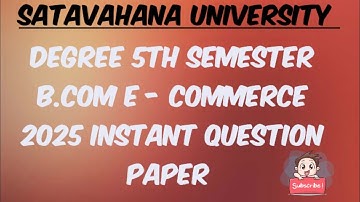 Degree 5th Sem B.com   E - Commerce Instant question paper 2025 Satavahana University
