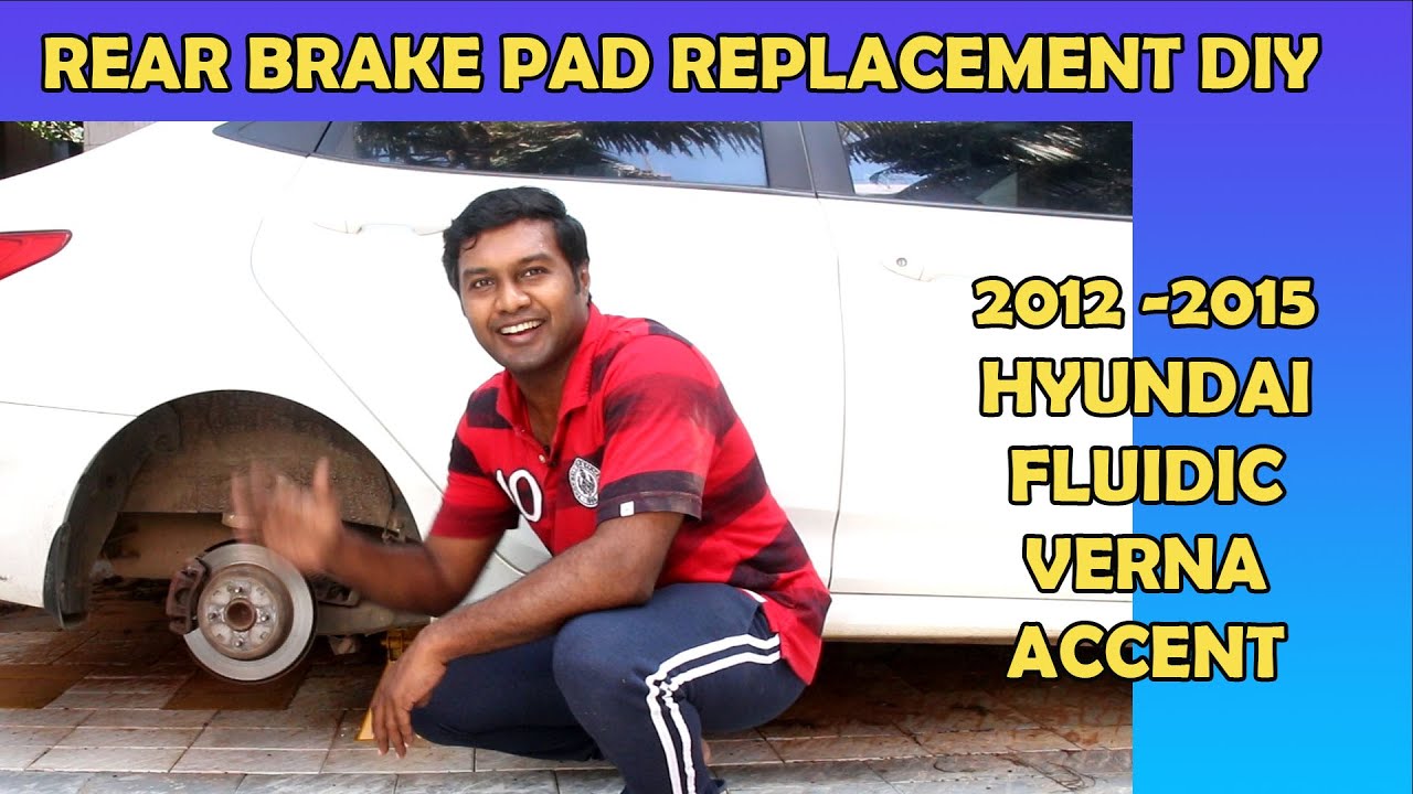 REAR BRAKE PAD REPLACEMENT DIY 2012 2015 HYUNDAI FLUIDIC ACCENT