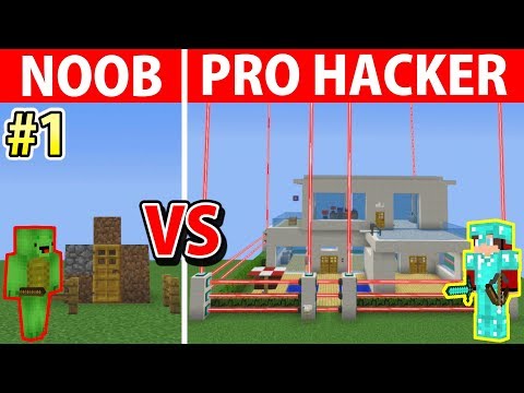Minecraft NOOB vs PRO vs HACKER: SAFEST MODERN HOUSE BUILD CHALLENGE / Animation  EPISODE 1