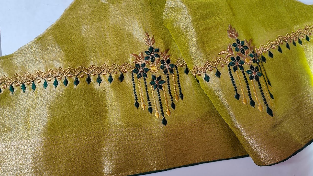 Beautiful Machine Embroidery Sleeves Design #Unique Blouse @uniqueembroiderydesigns 