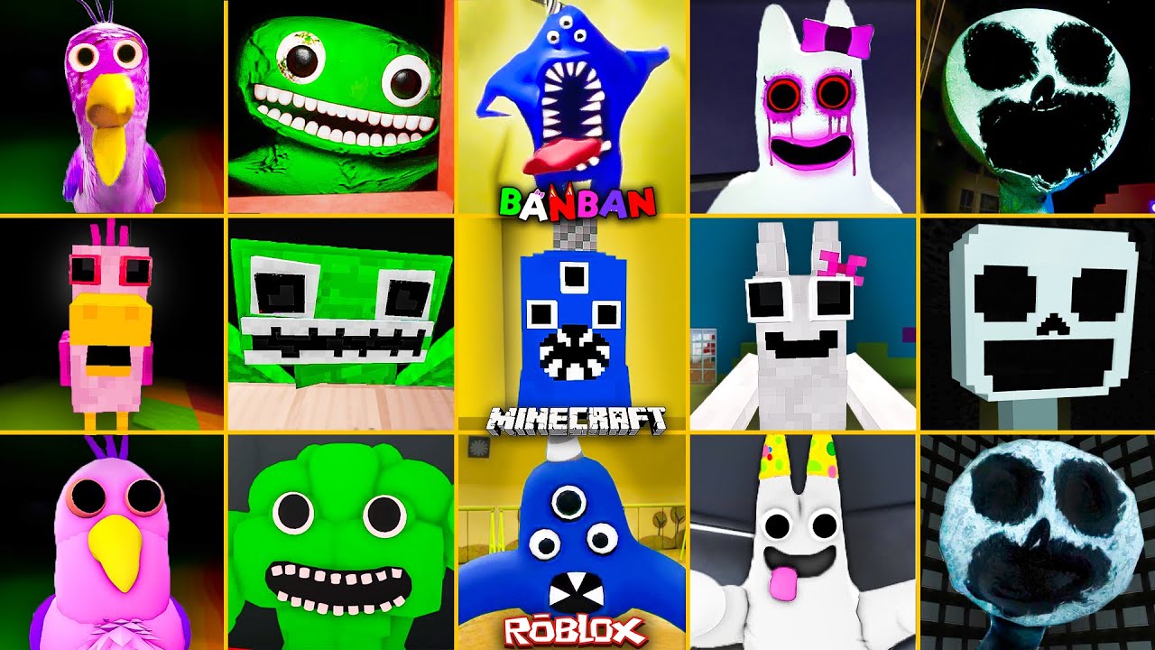 Garten of Banban 2 ALL JUMPSCARES vs MINECRAFT vs ROBLOX #2