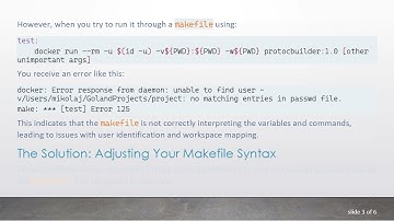 Resolving makefile Issues with Docker Commands