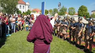 Roman augur blessing the troops before the battle, Apulum, Alba Iulia, Romania.