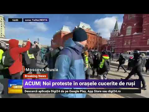 Noi proteste în Rusia și orașele ocupate de armata rusă