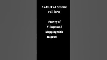 #SVAMITVA Scheme Full form