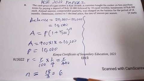 FORM 3: COMMERCIAL ARITHMETIC II-Hire Purchase.