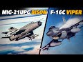 Mig21upg bison vs f16c viper clash  digital combat simulator  dcs 