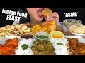 ASMR INDIAN FOOD FEAST (Eating Sounds) | Biryani Rice Pani Puri Samosa Butter Chicken | ASMR Phan