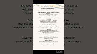 Users of accounting info(External) #accounting #class11 #education #commerce #study #motivation #kvs