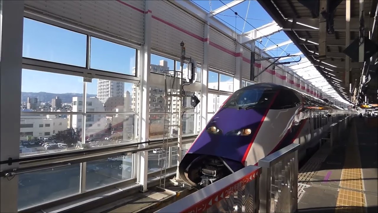 今年引退する、山形新幹線E3系つばさ号の到着・連結・発車 E3系2000