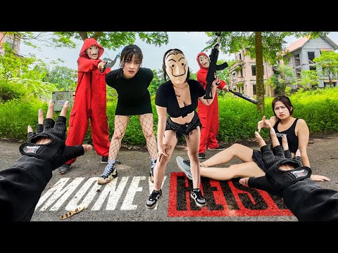 Parkour MONEY HEIST vs POLICE | MONEY HEIST Revenge POLICE In REAL LIFE (BELLA CIAO REMIX)| Epic POV