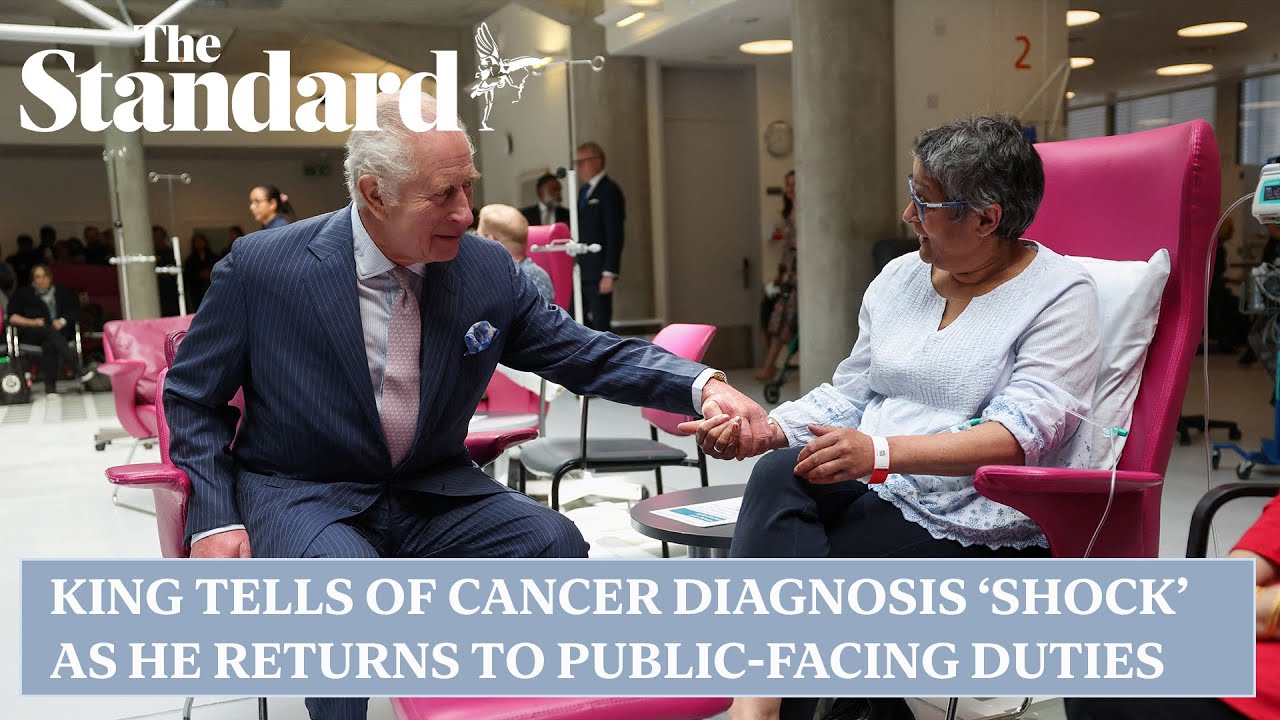 King tells of cancer diagnosis ‘shock’ as he returns to public facing duties