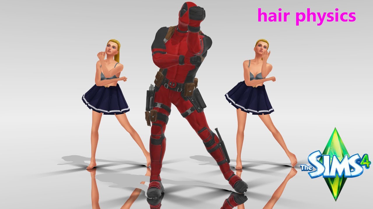 The sims 4 dance machinima animation mmd deadpool hair physics