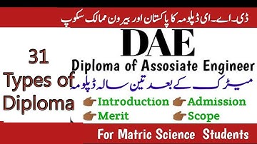 DAE what is DAE DAE scope diploma of associate engineering merit of DAE Types of DAE