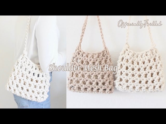 【Anyone more】Nomi Mesh Knit Shoulder Bag Crochet} Chunky Mesh Shoulder Bag (Summer🏝/Beach Bag)Net