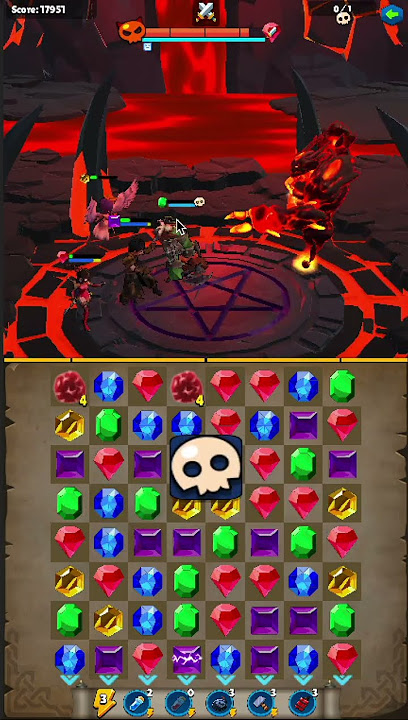 Gameplay: Nexus Puzzle Heroes(Match 3 RPG) - Lava Boss