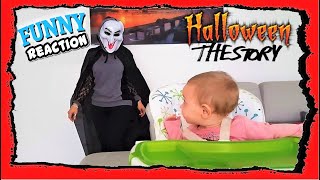 Ghostface Woman Vs Baby Giulia - Funny Halloween Story Scream - Reaction to surprise-Bonus Skeleton