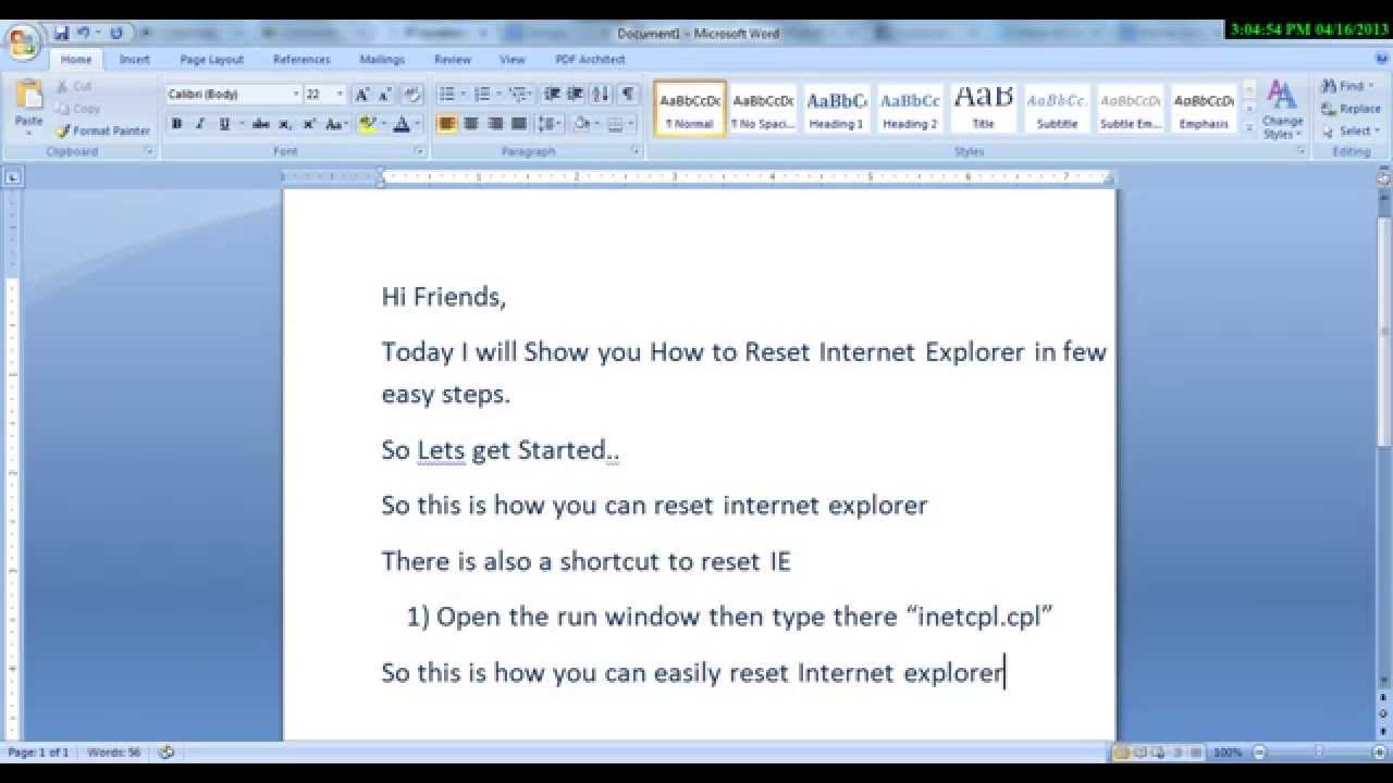 how to reset internet explorer