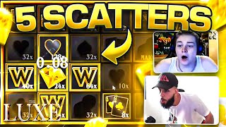 SUPER *RARE* 5 SCATTER BONUS ON THE LUXE SLOT?! (MASSIVE WIN)