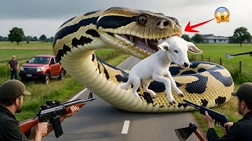 Courageous Rescue Team Fights Giant Python 🐍 to Save Innocent Cow 🐄
