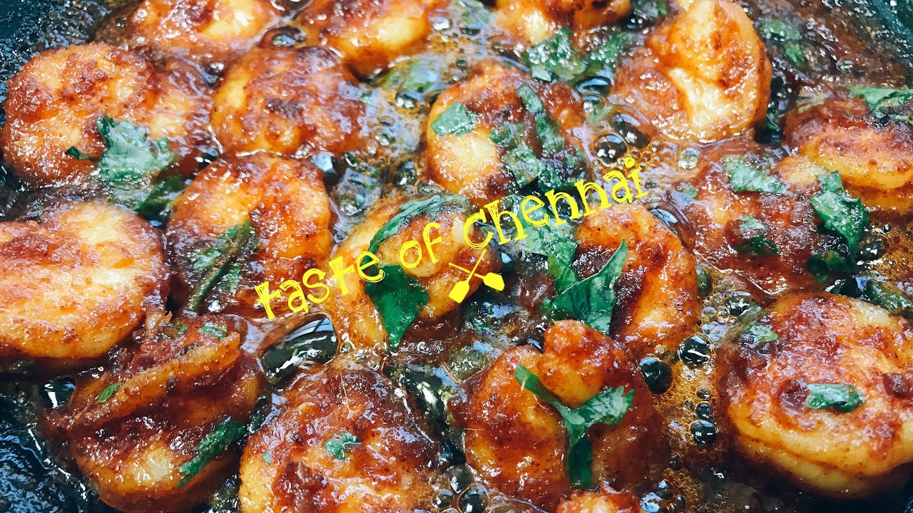 Prawns Masala Fry in tamil|Eral Varuval/Thokku in Tamil|Spicy Prawns