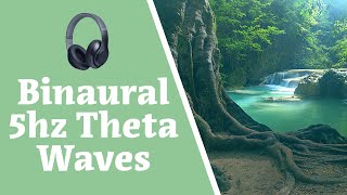 Binaural Theta Waves 5Hz | Sedative Forest Birds and Water Stream Sound | Meditative Deepest Mind