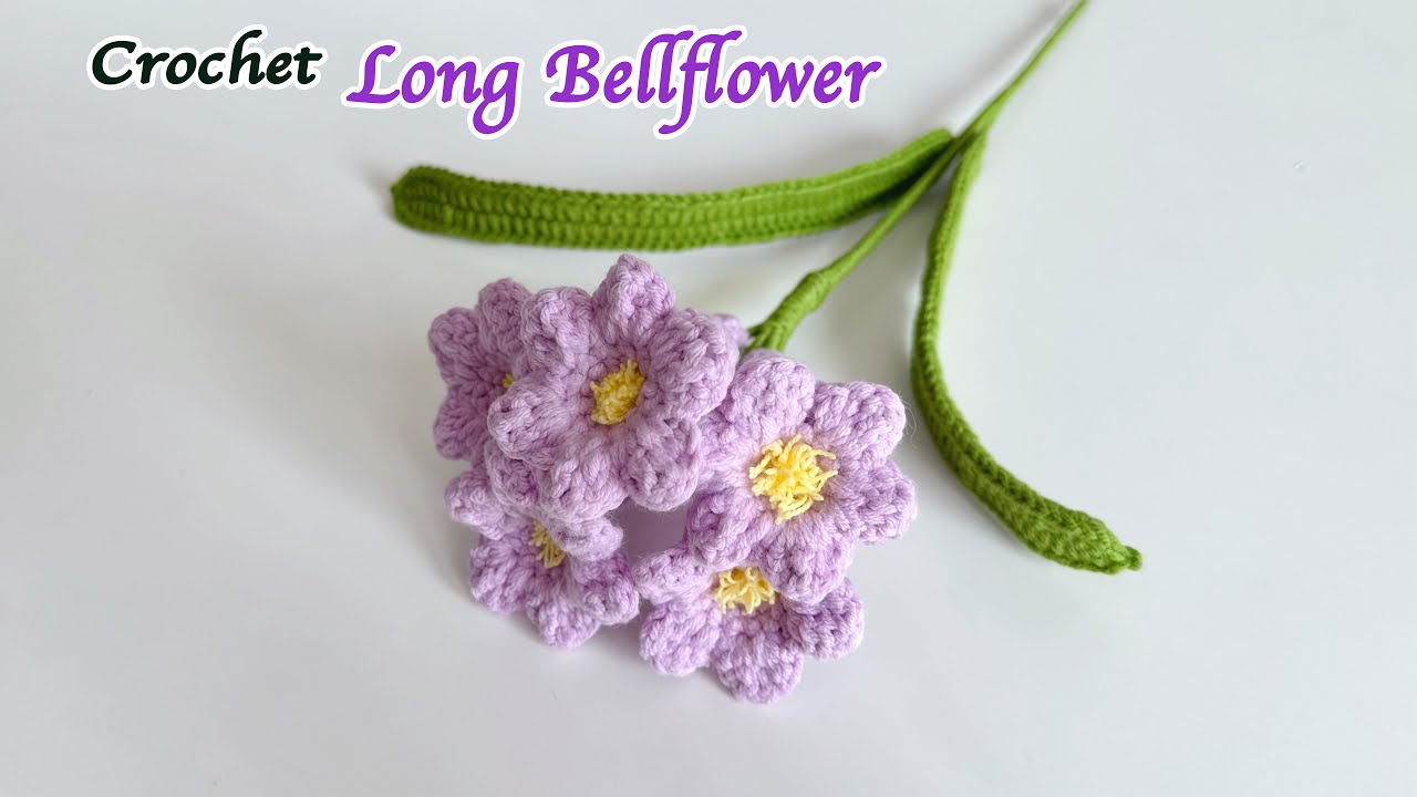 Easy Crochet Long Bellflower Branch 🌸 | Elegant Bellflower Decor for Beginners