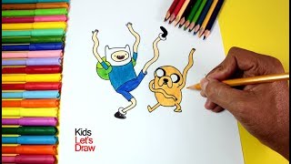 Dibujar y Colorear a FINN y JAKE (Hora de Aventura) - thptnganamst.edu.vn