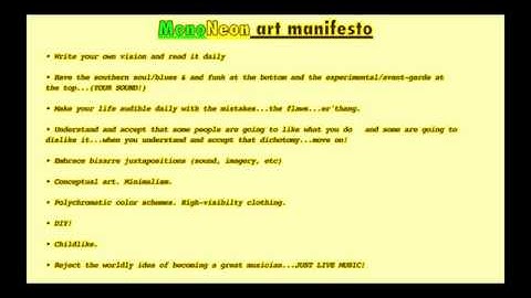 MonoNeon art manifesto