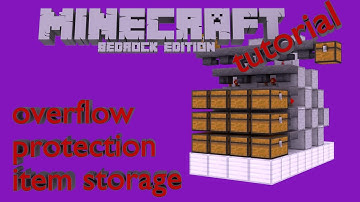 Overflow Protection Item Storage Redstone Tutorial MCBE