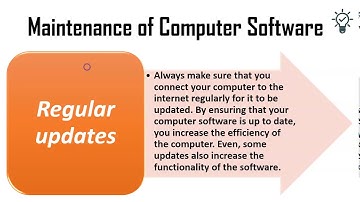 Maintenance of Computer hardware and Software