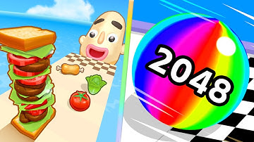 ♥ 🌨 Sandwich Runner Vs Ball Run 2048 in Max Level iOS,Android Game Mobile New Trailers Update LKW9E6