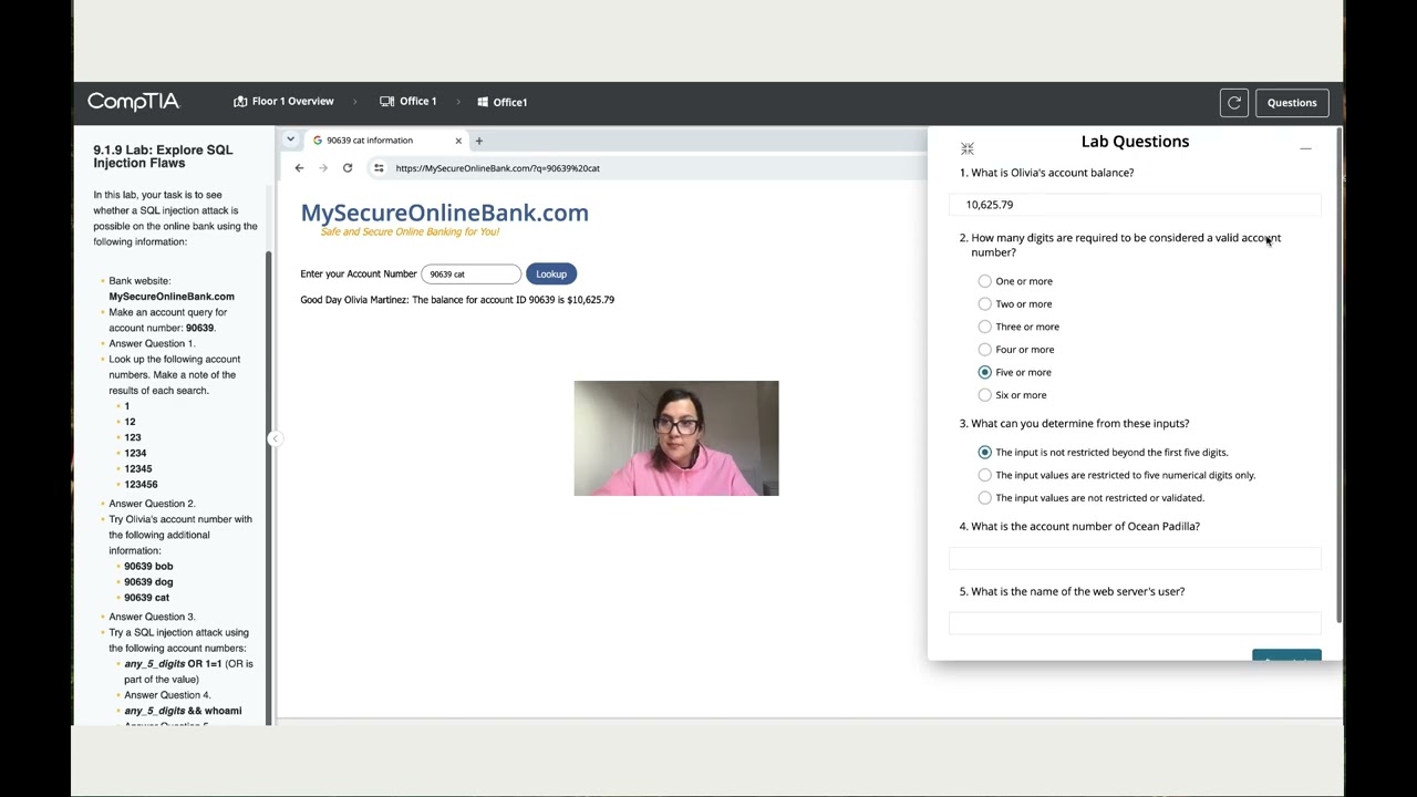 9.1.9 Lab: Explore SQL Injection Flaws