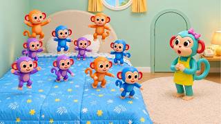 Ten Little Monkeys Jumping on the Bed | Counting Song for Toddlers