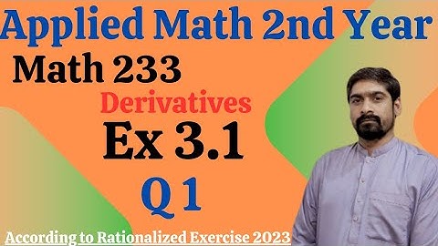 DAE Applied Math 233 Ex  3.1 Question 1|Derivatives of Trig Functions | Calculus Insights