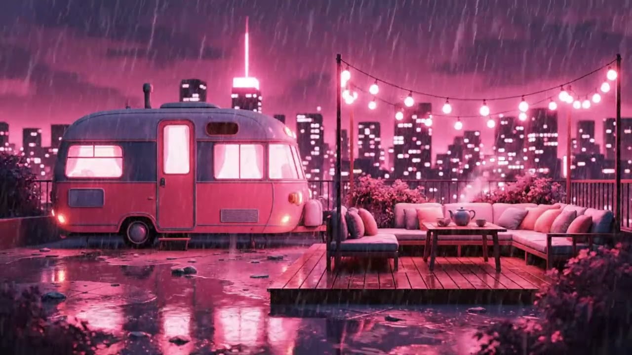 Soft Pink Aesthetic Rain ✨☔ – Lofi Mix for Peaceful Moments