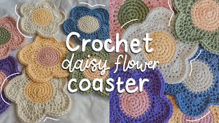 Cute and Easy Daisy Flower Coaster | Hayhay Crochet